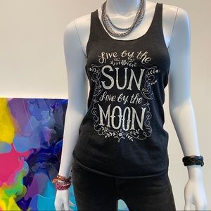 Natural Life Racerback Charcoal Graphic Tank NWOT